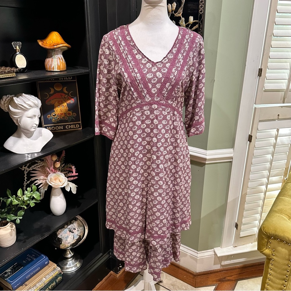 April Cornell Floral Midi Dress – Size Small
